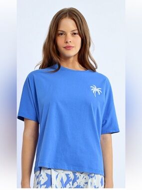 Lili Sidonio oversized palm tree boxy tee
